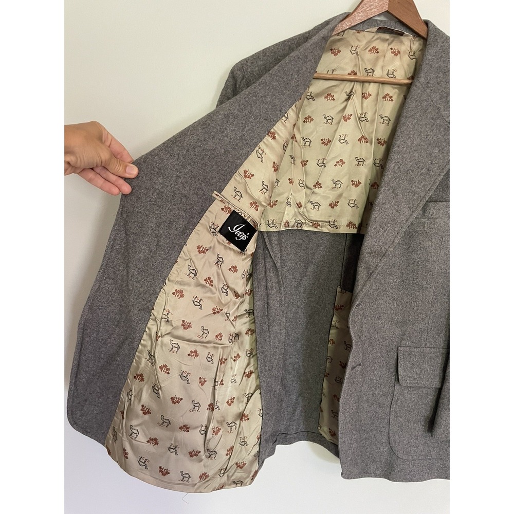 Vintage Liefs Gray Camel Hair Blazer Mens 36 S Womens M L Dark Academia 70s - Picture 5 of 16